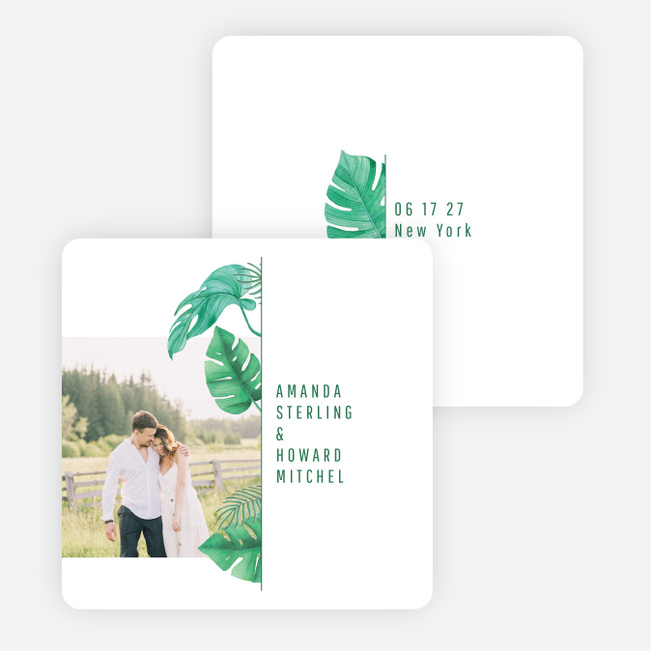 Tropical Vows Save the Date Cards - White