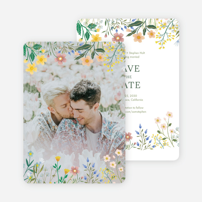 Rustic Spring Garden Save the Date Cards - Multi