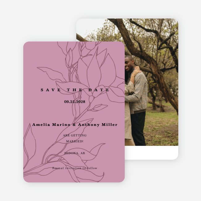 Blooming Branch Save the Date Cards - Purple