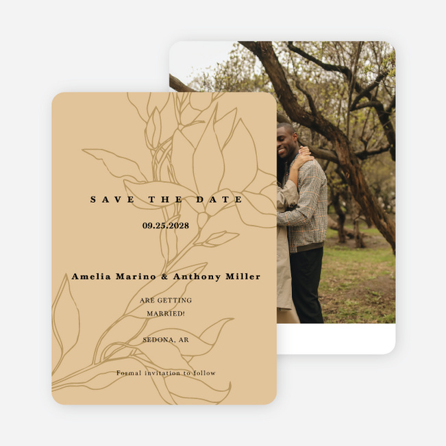 Blooming Branch Save the Date Cards - Yellow