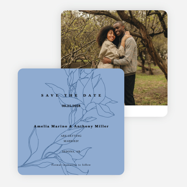 Blooming Branch Save the Date Cards - Blue