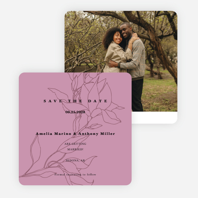 Blooming Branch Save the Date Cards - Purple