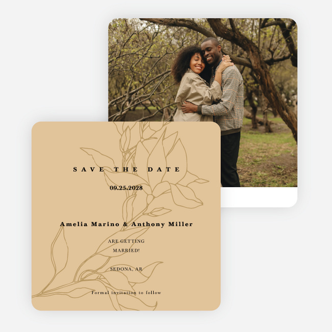 Blooming Branch Save the Date Cards - Yellow
