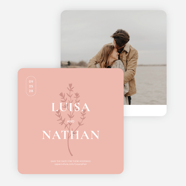 Blushing Shadow Save the Date Cards - Pink