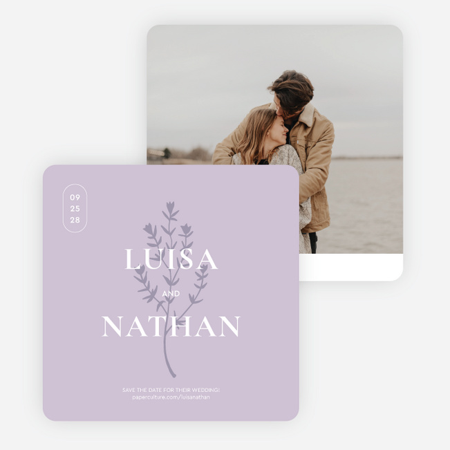 Blushing Shadow Save the Date Cards - Purple