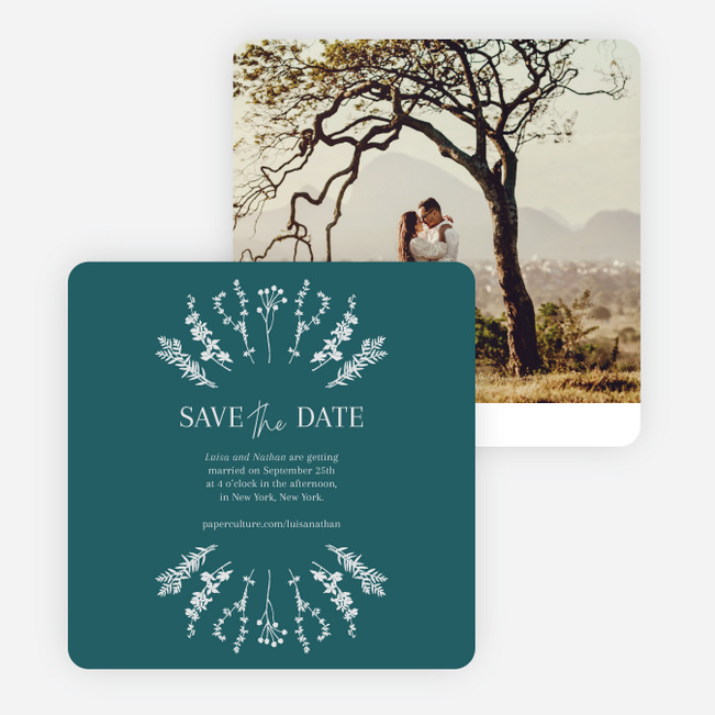 Rustic Garden Herbs Save the Date Cards - Blue