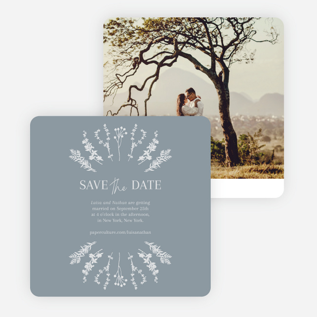 Rustic Garden Herbs Save the Date Cards - Gray