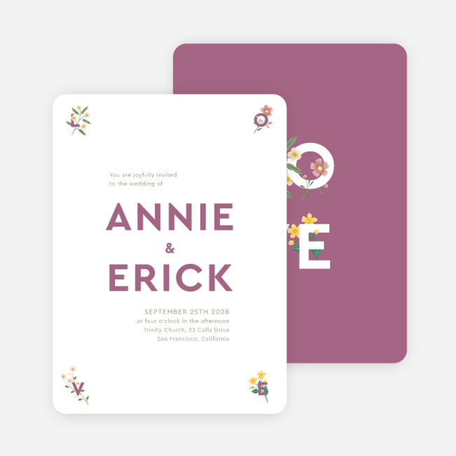 Surrounded By Love Wedding Invitations - Pink