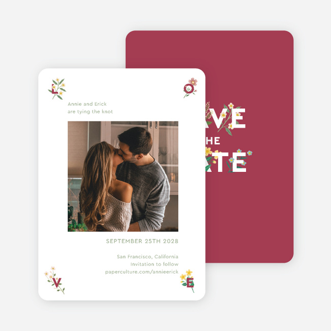 Surrounded By Love Save the Date Cards - Red