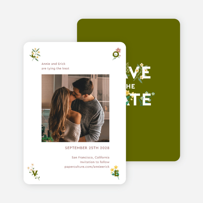 Surrounded By Love Save the Date Cards - Green