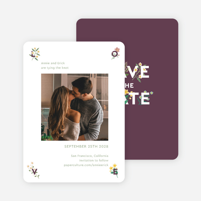 Surrounded By Love Save the Date Cards - Purple