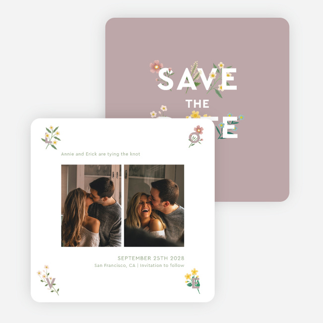Surrounded By Love Save the Date Cards - Beige