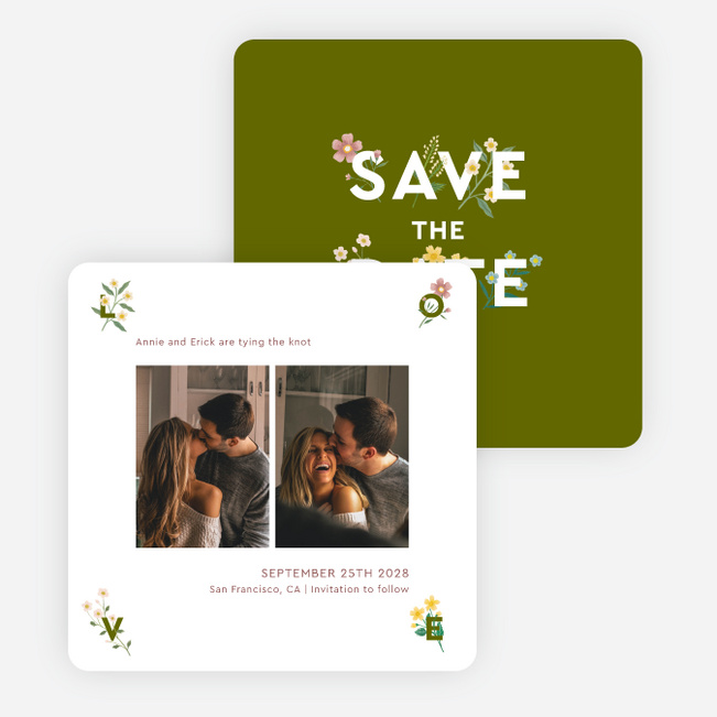 Surrounded By Love Save the Date Cards - Green