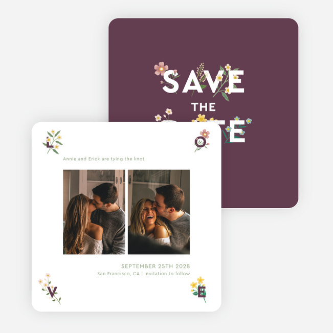 Surrounded By Love Save the Date Cards - Purple