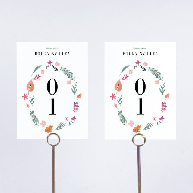 Love In Belize Wedding Table Cards - White