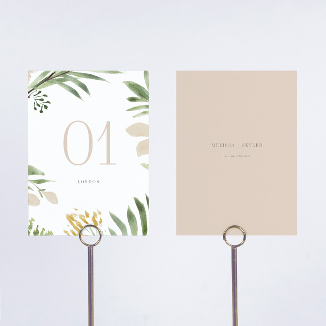 Maui Garden Walk Wedding Table Cards - Green