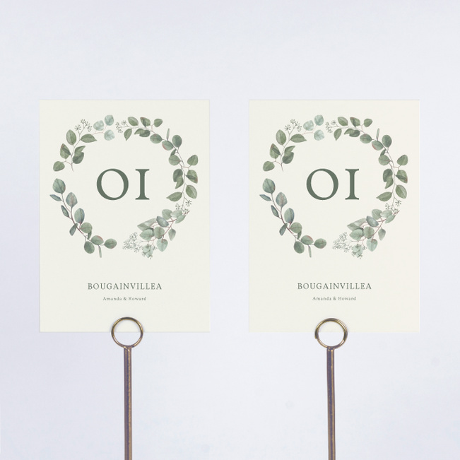 Rustic Eucalyptus Wedding Table Cards - Green