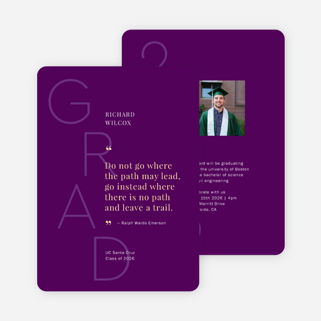 Big Deal Graduation Announcements & Graduation Invitations - Purple