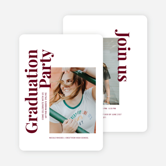 Classic But Different Graduation Announcements & Graduation Invitations - Red