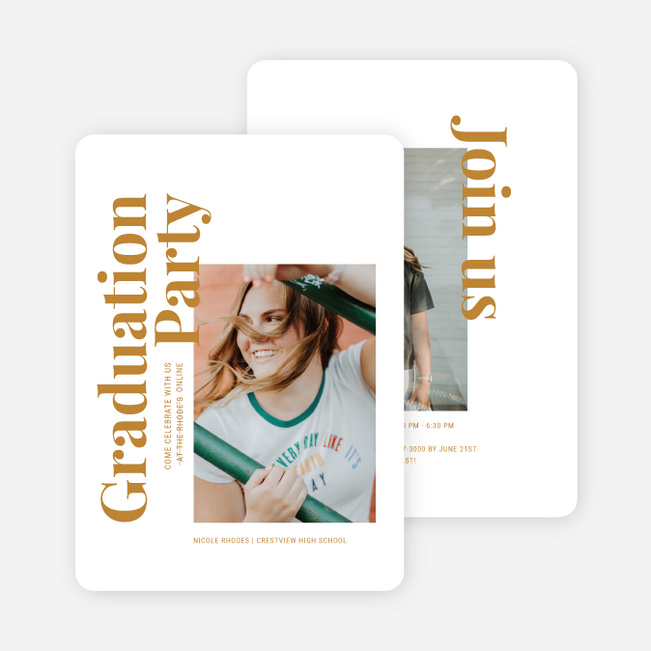 Classic But Different Graduation Announcements & Graduation Invitations - Yellow