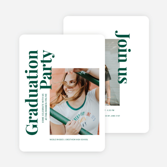 Classic But Different Graduation Announcements & Graduation Invitations - Green