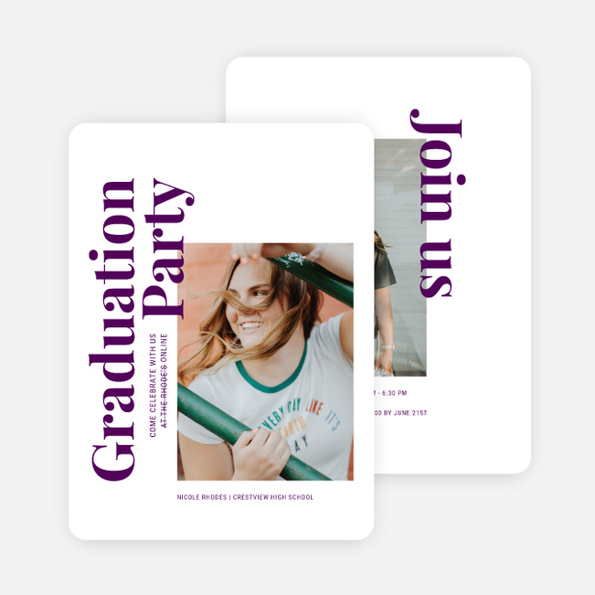 Classic But Different Graduation Announcements & Graduation Invitations - Purple