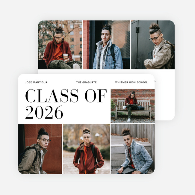 Classic Gallery Graduation Announcements & Invitations - White