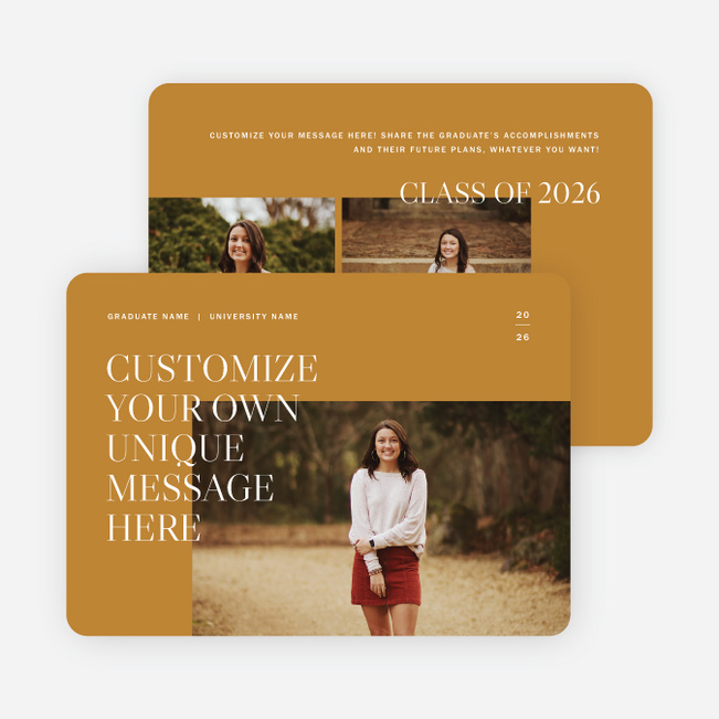 Classic Overlap Graduation Announcements & Graduation Invitations - Yellow