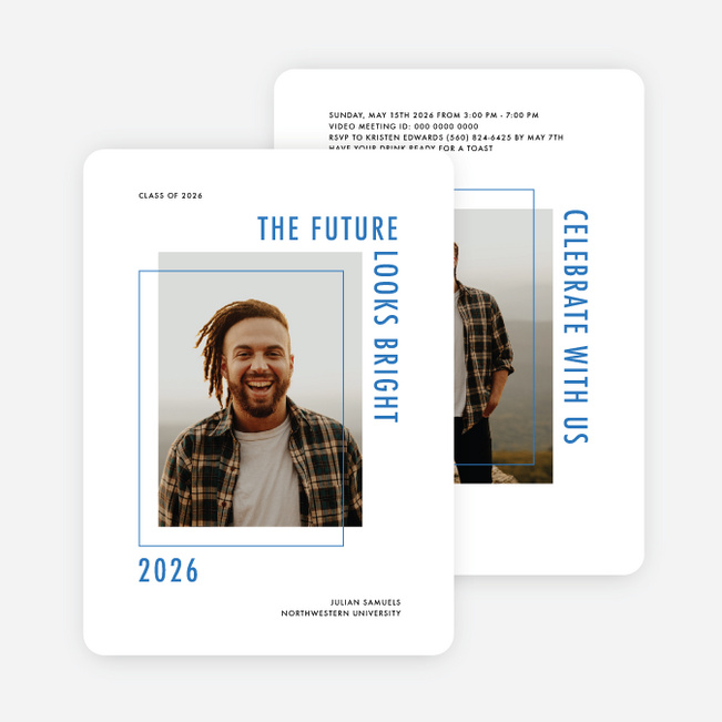 Crossroads Graduation Announcements & Graduation Invitations - Blue