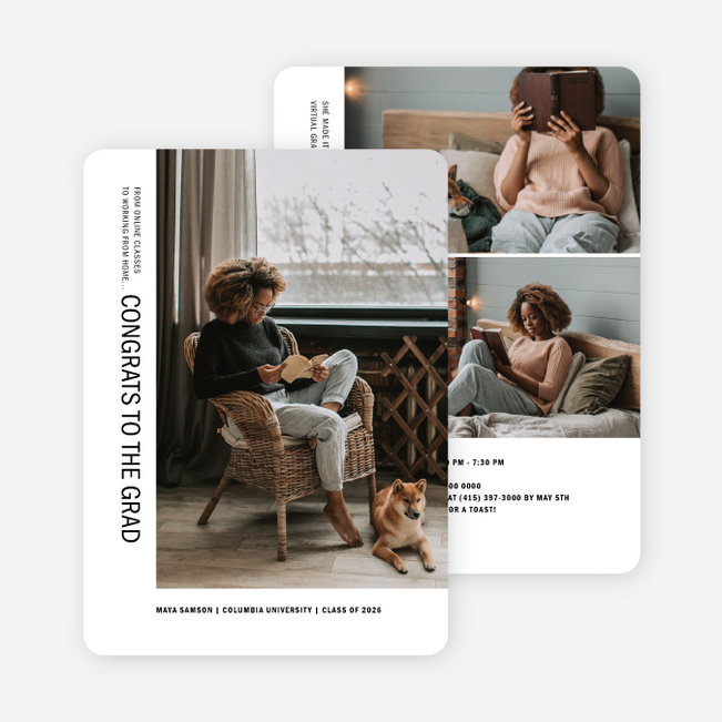 Editorial Look Graduation Announcements & Graduation Invitations - Black
