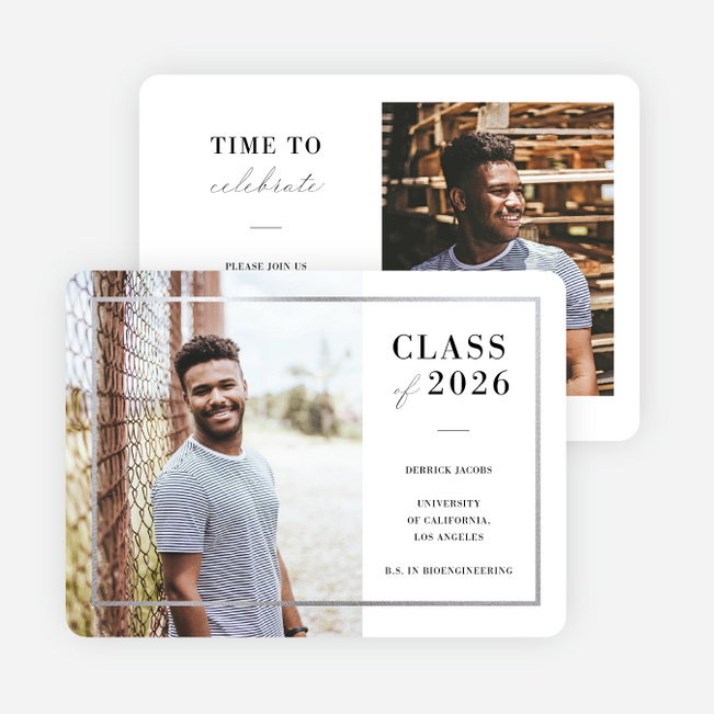 Foil Honoree Graduation Announcements & Graduation Invitations - Gray