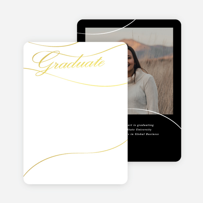Foil Simplicity Graduation Announcements & Graduation Invitations - Black
