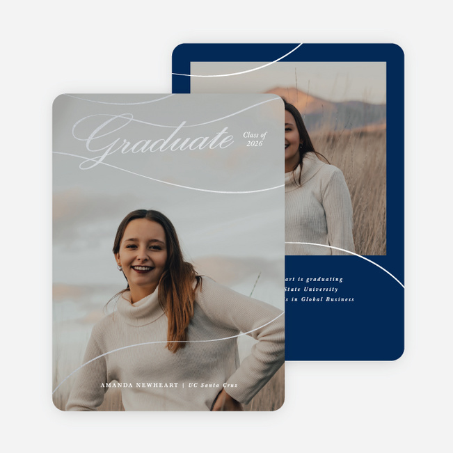 Foil Simplicity Graduation Announcements & Graduation Invitations - Blue