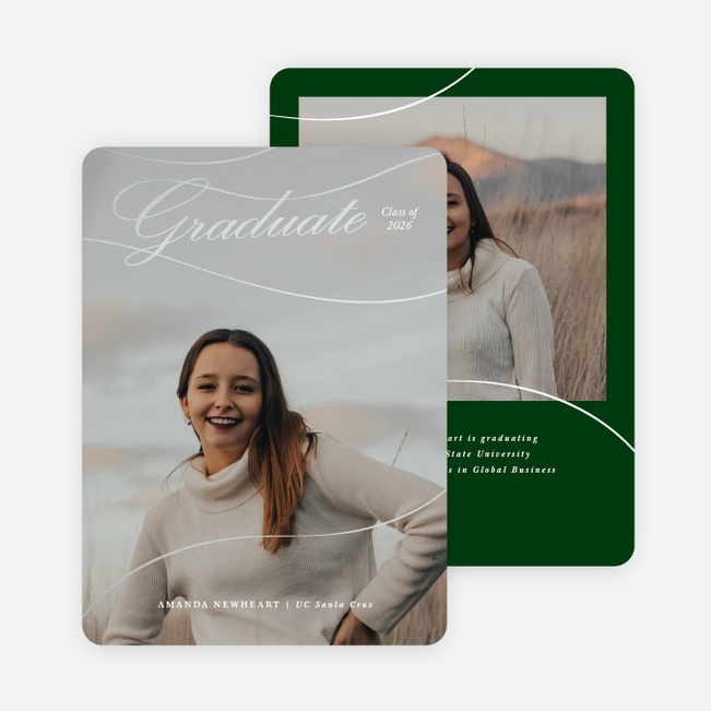 Foil Simplicity Graduation Announcements & Graduation Invitations - Green