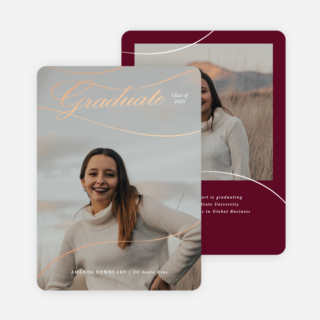 Foil Simplicity Graduation Announcements & Graduation Invitations - Red