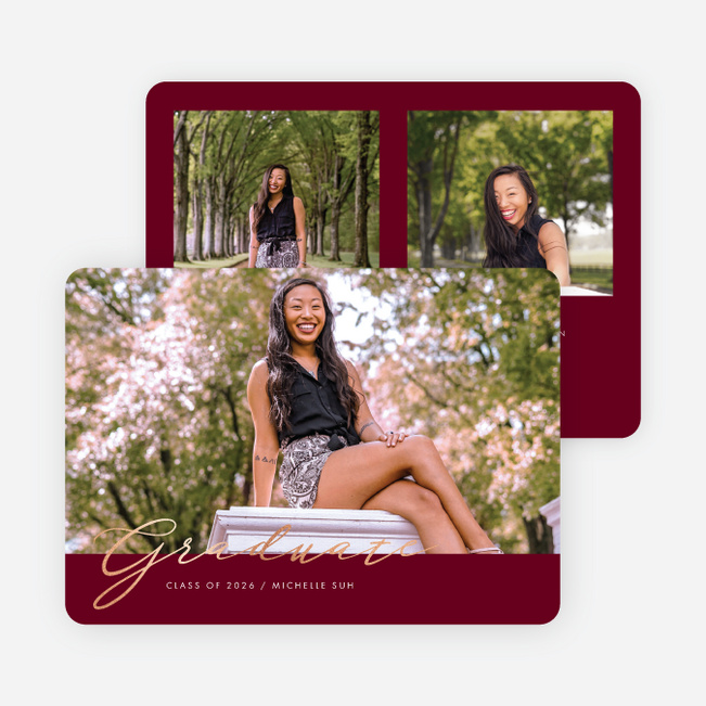 Foil Success Graduation Announcements & Graduation Invitations - Red