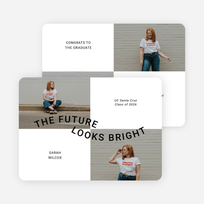 Future Flow Graduation Announcements & Graduation Invitations - White