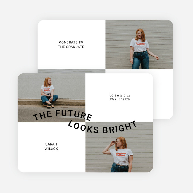 Future Flow Graduation Announcements & Graduation Invitations - White