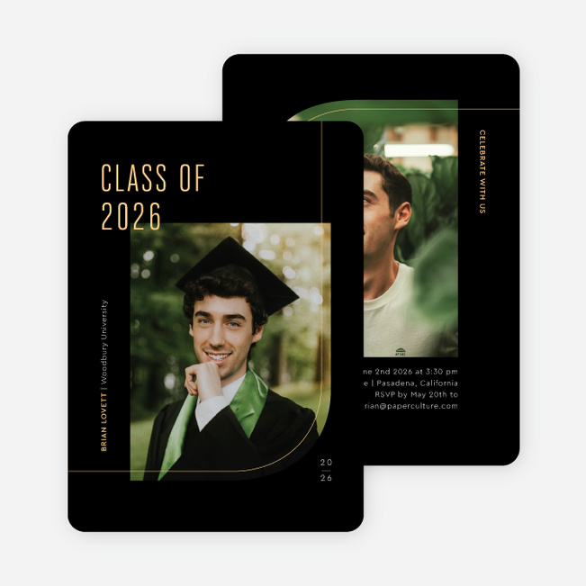 Going Up Graduation Announcements & Graduation Invitations - Black