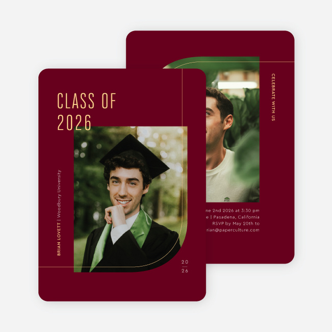 Going Up Graduation Announcements & Graduation Invitations - Red