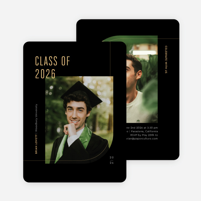 Going Up Graduation Announcements & Graduation Invitations - Black