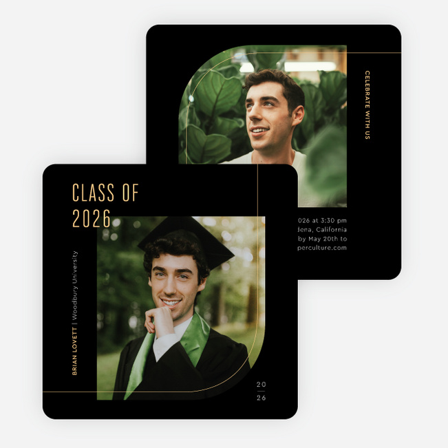 Going Up Graduation Announcements & Graduation Invitations - Black