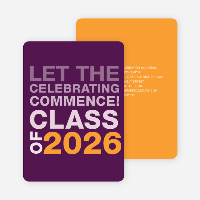 Graduation Announcements: Let the Celebrating Commence - Violet