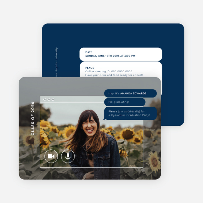 Instant Message Graduation Announcements & Graduation Invitations - Blue