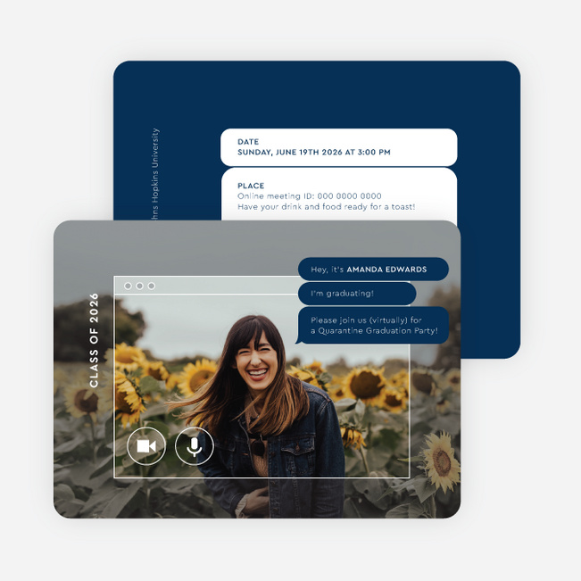 Instant Message Graduation Announcements & Graduation Invitations - Blue