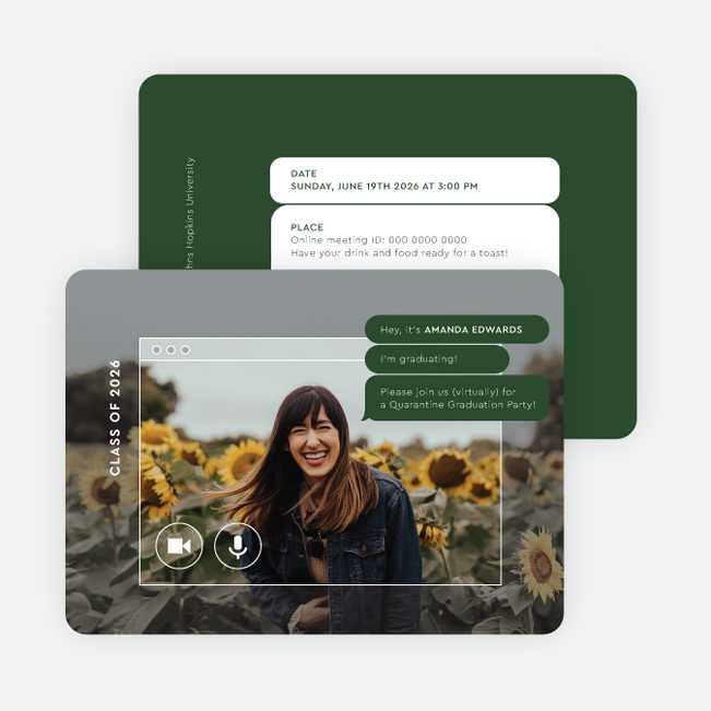 Instant Message Graduation Announcements & Graduation Invitations - Green