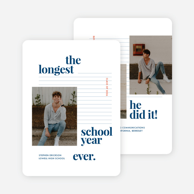 In the Margins Graduation Announcements & Graduation Invitations - Blue