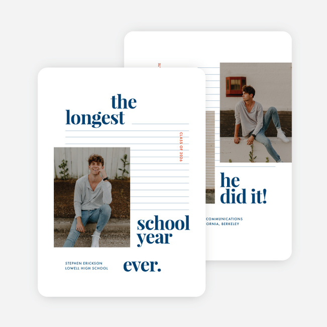 In the Margins Graduation Announcements & Graduation Invitations - Blue