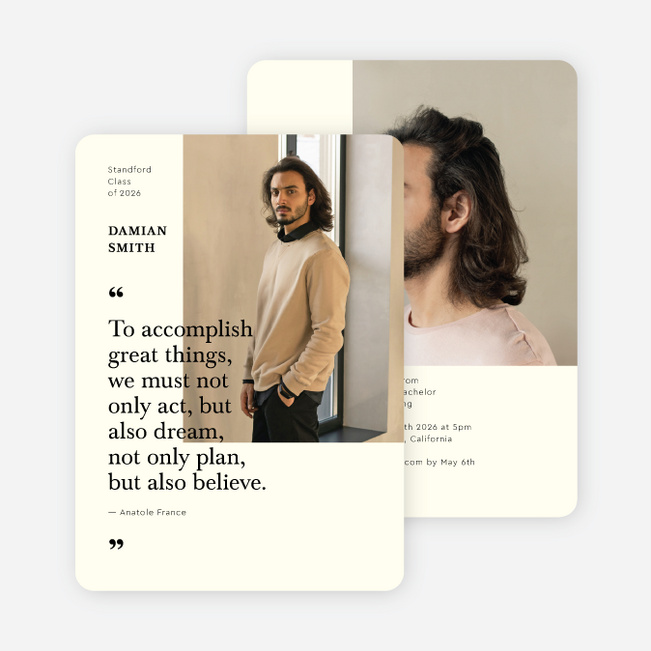 Memorable Insight Graduation Announcements & Graduation Invitations - Beige