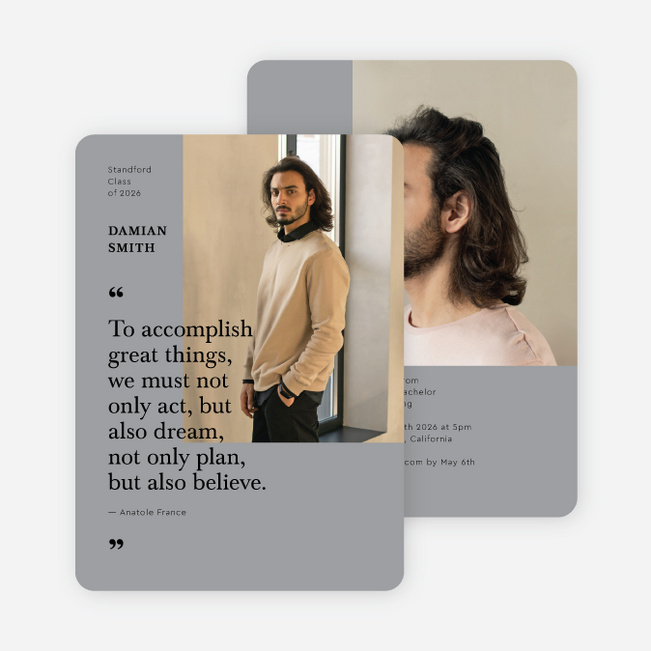 Memorable Insight Graduation Announcements & Graduation Invitations - Gray